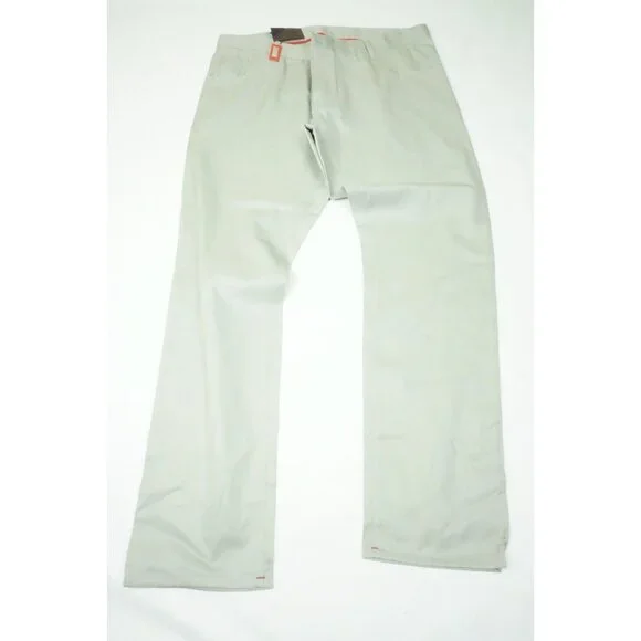 Isaia LC Seva Grayish Khaki 100% Cotton Casual Mens Chino Pants 56L EU NEW